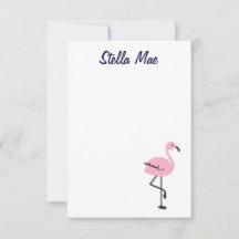 Persoonlijke schattige roze flamingo notecard