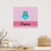 Persoonlijke schattige uil poster (Keuken)