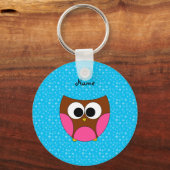Persoonlijke schattige uil sleutelhanger (Voorkant)