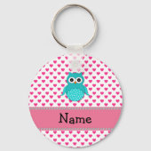 Persoonlijke schattige uil sleutelhanger (Voorkant)
