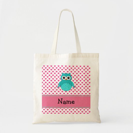Persoonlijke schattige uil tote bag (Voorkant)