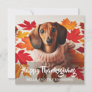 Persoonlijke schattige wiener dog dankzeggingskaar