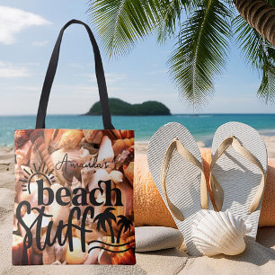 Persoonlijke schelpen "Strand spullen" Tote Bag