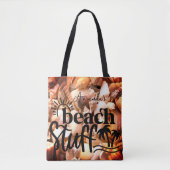Persoonlijke schelpen "Strand spullen" Tote Bag (Voorkant)