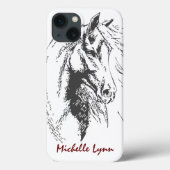 Persoonlijke schets voor paarden Case-Mate iPhone case (Achterkant)