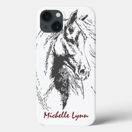 Persoonlijke schets voor paarden Case-Mate iPhone case