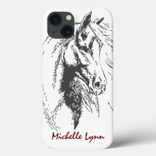 Persoonlijke schets voor paarden Case-Mate iPhone case