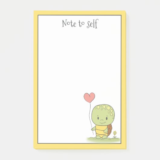 Persoonlijke Schildpad Met Ballon Post-it® Notes (Voorkant)