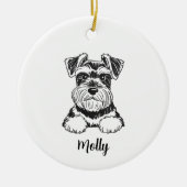 Persoonlijke Schnauzer-hond Kerstmis Keramisch Ornament (Voorkant)