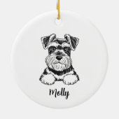 Persoonlijke Schnauzer-hond Kerstmis Keramisch Ornament (Achterkant)