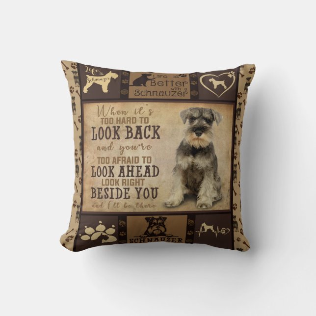 Persoonlijke Schnauzer honden deken cadeau, huisdi Kussen (Voorkant)