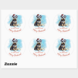 Persoonlijke Schnauzer Kerstmis Ronde Sticker
