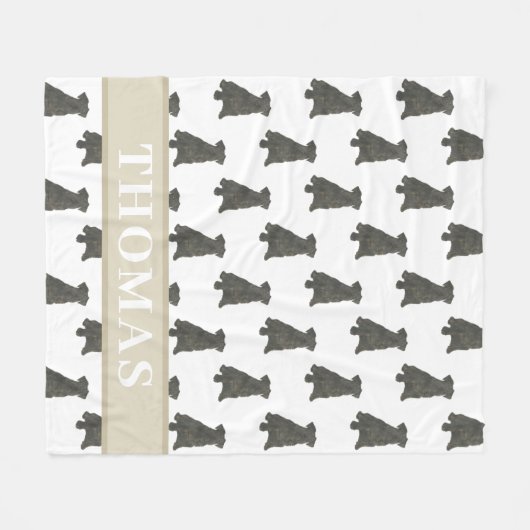 Persoonlijke Schnauzer (Zwart)  Fleece Deken (Voorkant (Horizontaal))