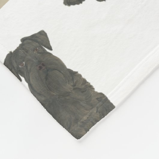 Persoonlijke Schnauzer (Zwart)  Fleece Deken (Hoek)