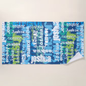 Persoonlijke scholierenmeisjesnaam Funky Subway Ar Strandlaken (Voorkant)