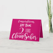 Persoonlijke schone en nuchtere kaart helder roze (Voorkant)