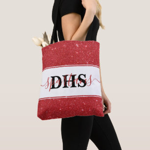 Persoonlijke school kleurblok en glinsterende bood tote bag
