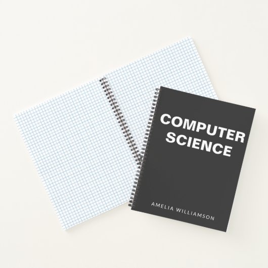 Persoonlijke School Zwart Grafiek Computerwetensch Notitieboek (Binnen)