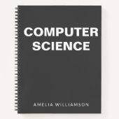 Persoonlijke School Zwart Grafiek Computerwetensch Notitieboek (Voorkant)