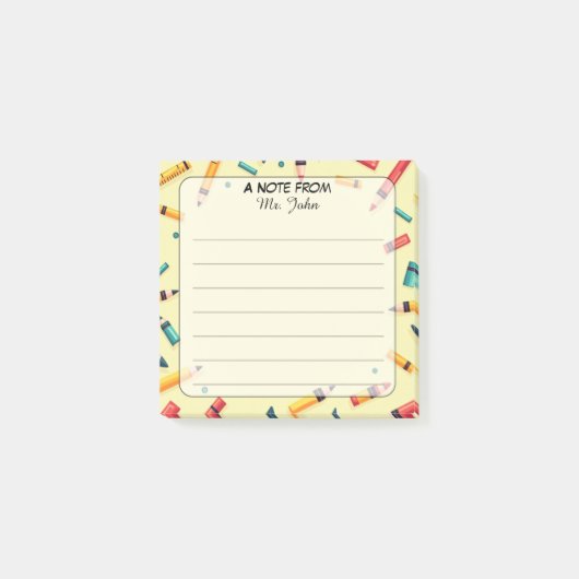 Persoonlijke schoolbenodigdheden strooien "Een bri Post-it® Notes (Voorkant)