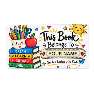 Persoonlijke schoolboeklabels etiket