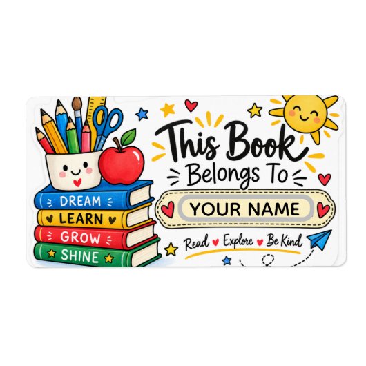 Persoonlijke schoolboeklabels etiket (Voorkant)