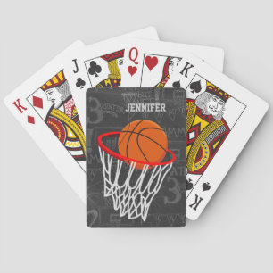 Persoonlijke schoolbord basketbal en ring pokerkaarten