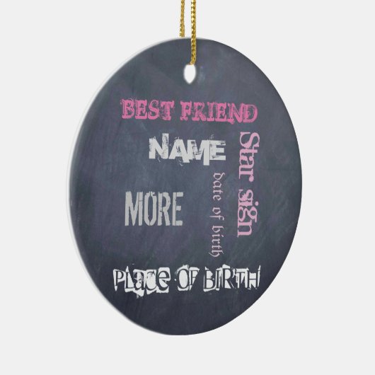 Persoonlijke schoolbord BFF-cadeaus voor beste vri Keramisch Ornament (Rechts)