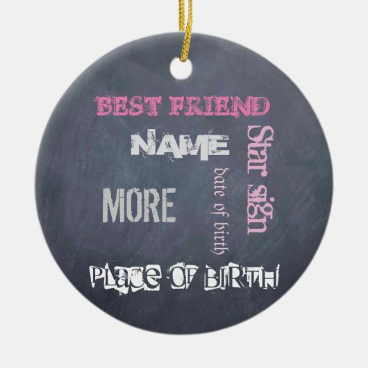 Persoonlijke schoolbord BFF-cadeaus voor beste vri Keramisch Ornament (Voorkant)