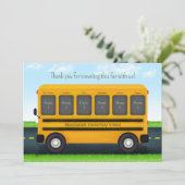 Persoonlijke schoolbus voor schoolvrienden 6 foto' bedankkaart (Staand voorkant)