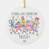 Persoonlijke Schoolmeisje Superster Ornament (Voorkant)