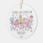 Persoonlijke Schoolmeisje Superster Ornament (Links)