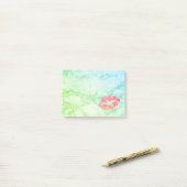 Persoonlijke schoonheidslips op marmer post-it® notes (Op bureau)