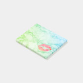 Persoonlijke schoonheidslips op marmer post-it® notes (Schuin)