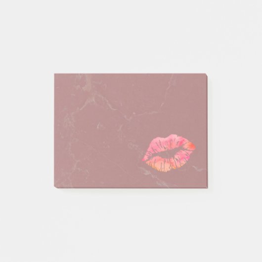 Persoonlijke schoonheidslips op marmer post-it® notes (Voorkant)