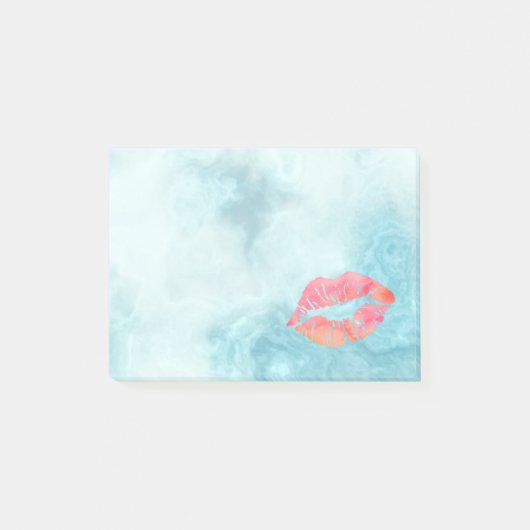 Persoonlijke schoonheidslips op marmer post-it® notes (Voorkant)