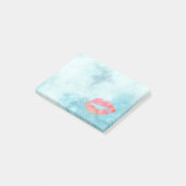 Persoonlijke schoonheidslips op marmer post-it® notes (Schuin)