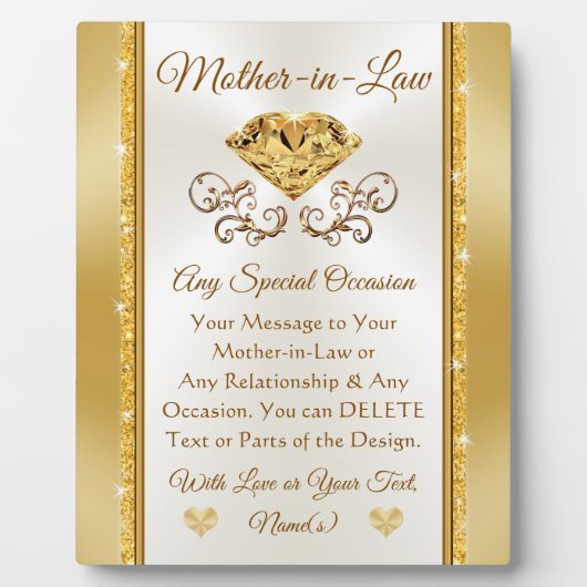 Persoonlijke schoonmoeder-in-vocht cadeaus voor el fotoplaat (Voorkant)