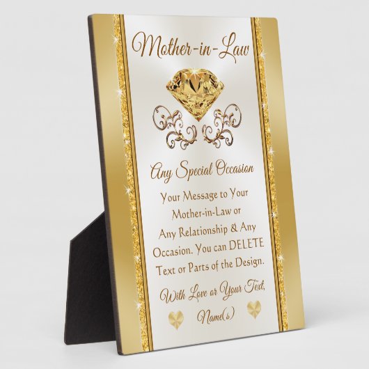 Persoonlijke schoonmoeder-in-vocht cadeaus voor el fotoplaat (Zijkant)