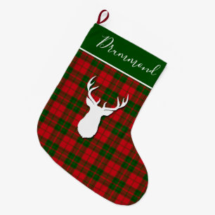 Persoonlijke Schotse Drummond Clan Hert Plaid Grote Kerstsok