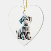 Persoonlijke Schotse Herder Puppy Keramisch Ornament (Links)