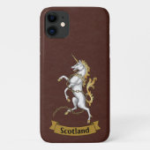 Persoonlijke Schotse Unicorn (bruin) telefoontas Case-Mate iPhone Case (Achterkant)