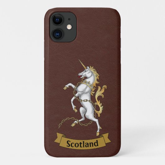 Persoonlijke Schotse Unicorn (bruin) telefoontas Case-Mate iPhone Case (Achterkant)