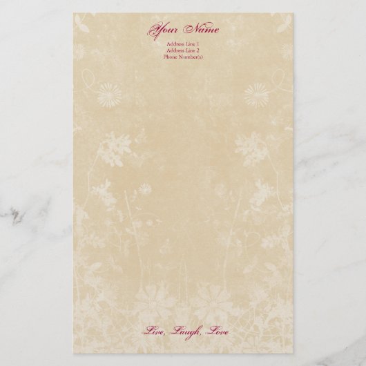 Persoonlijke schrijfbriefhoofd, klassy crème briefpapier (Voorkant)