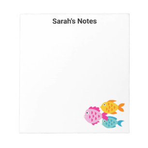 Persoonlijke schrijfnotebooks met schattige zeeen notitieblok