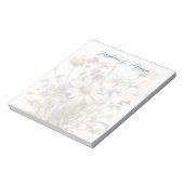 Persoonlijke Schrijfwaren met Wilde Bloemen Notitieblok (Linkerzijde)