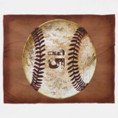 Persoonlijke schroefdraad voor Baseball, uw nummer Fleece Deken (Voorkant (Horizontaal))