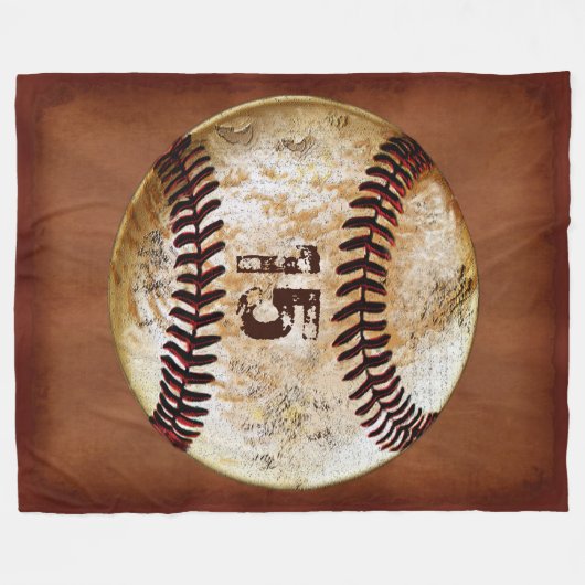 Persoonlijke schroefdraad voor Baseball, uw nummer Fleece Deken (Voorkant (Horizontaal))