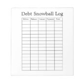 Persoonlijke Schuld Sneeuwbal Tracker Notitieblok (Voorkant)