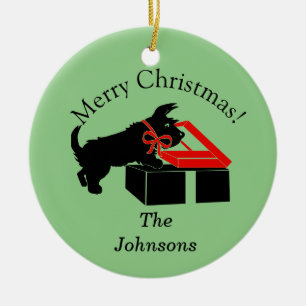 Persoonlijke Scottie-hond Kerst-ornament Keramisch Ornament